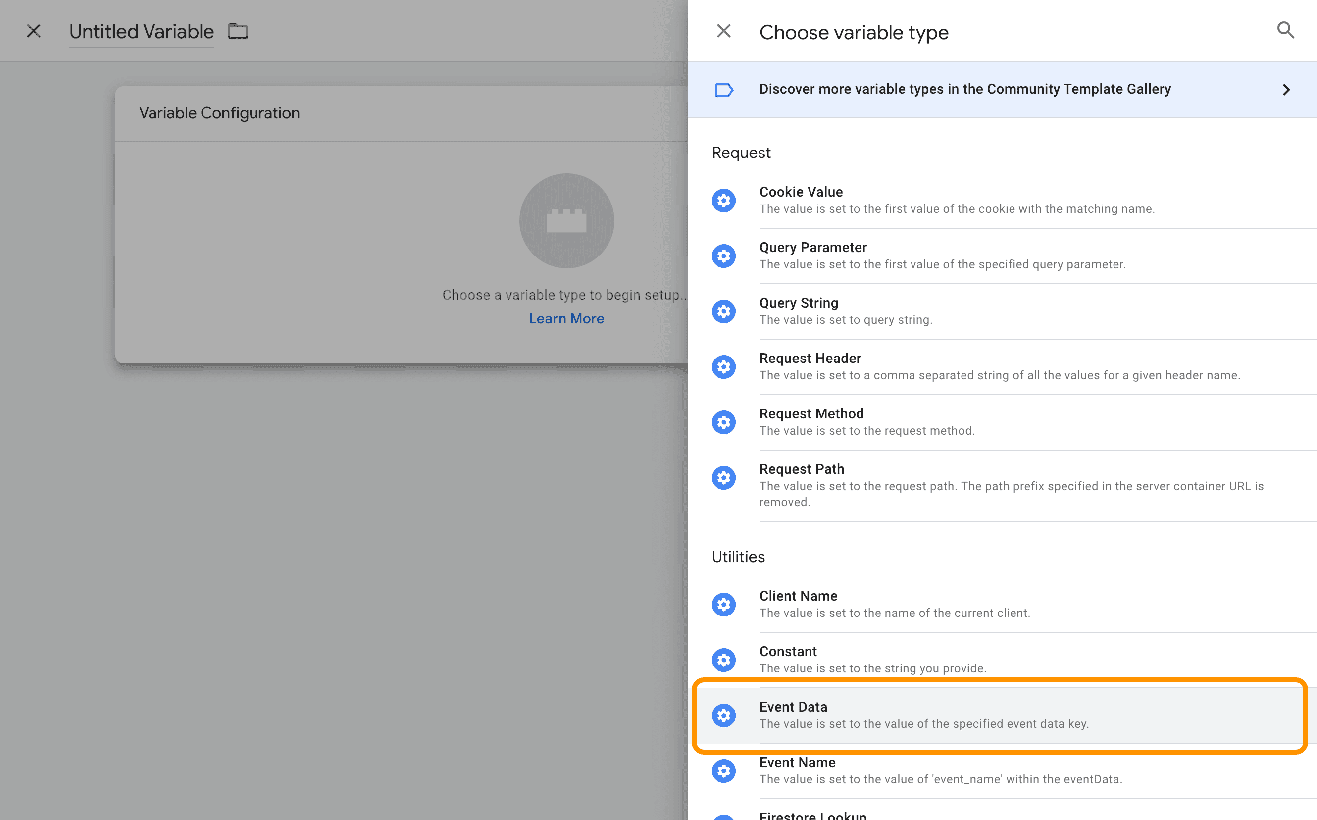 Server Side Container - Add User-Defined Variable